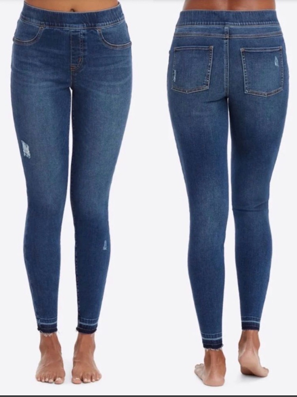 SPANX DISTRESSED SKINNY JEANS M Pull on Jeggings Distressed Released Hem 20203R